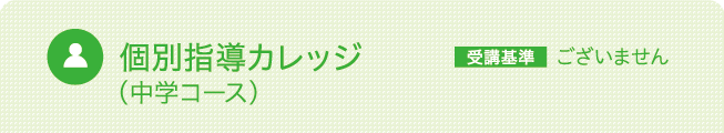 個別指導カレッジ(中学コース)受験基準:ございません
